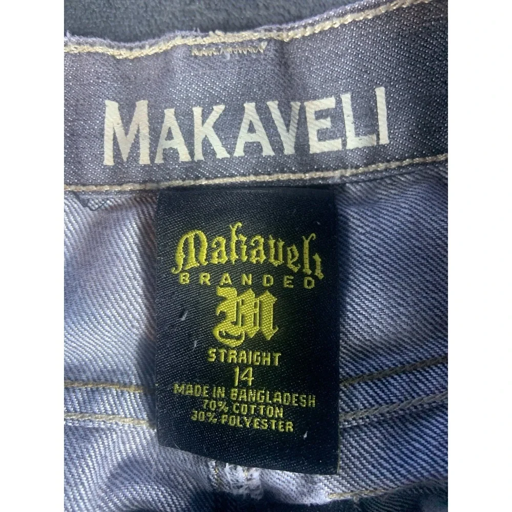 Y2K Makaveli‎ Grey Washed Jeans Women's Straight Size 14